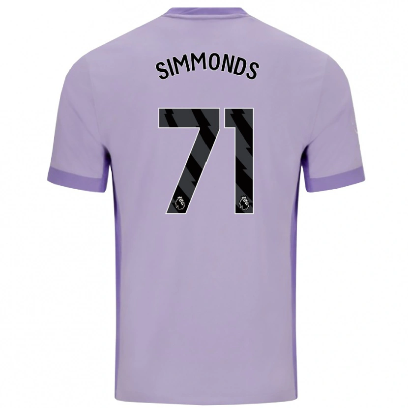 Danxen Niño Camiseta Freddie Simmonds #71 Morado Taro Blanco 2ª Equipación 2025/26 La Camisa México
