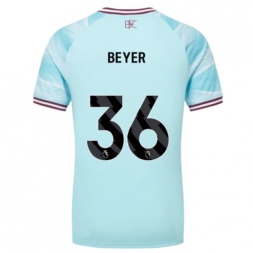 Danxen Niño Camiseta Jordan Beyer #36 Celeste Borgoña 2ª Equipación 2025/26 La Camisa México