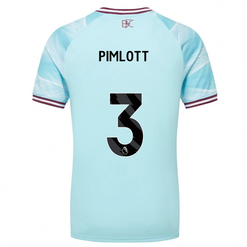 Danxen Niño Camiseta Oliver Pimlott #3 Celeste Borgoña 2ª Equipación 2025/26 La Camisa México