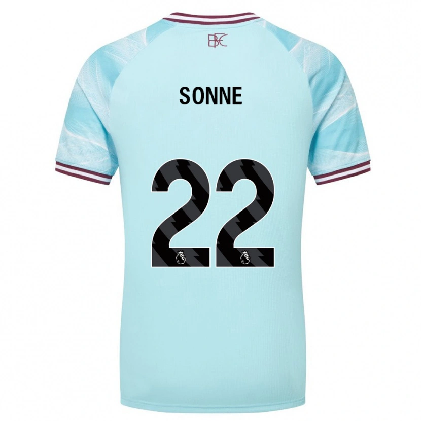 Danxen Niño Camiseta Oliver Sonne #22 Celeste Borgoña 2ª Equipación 2025/26 La Camisa México