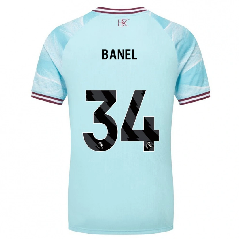 Danxen Niño Camiseta Jaydon Banel #34 Celeste Borgoña 2ª Equipación 2025/26 La Camisa México