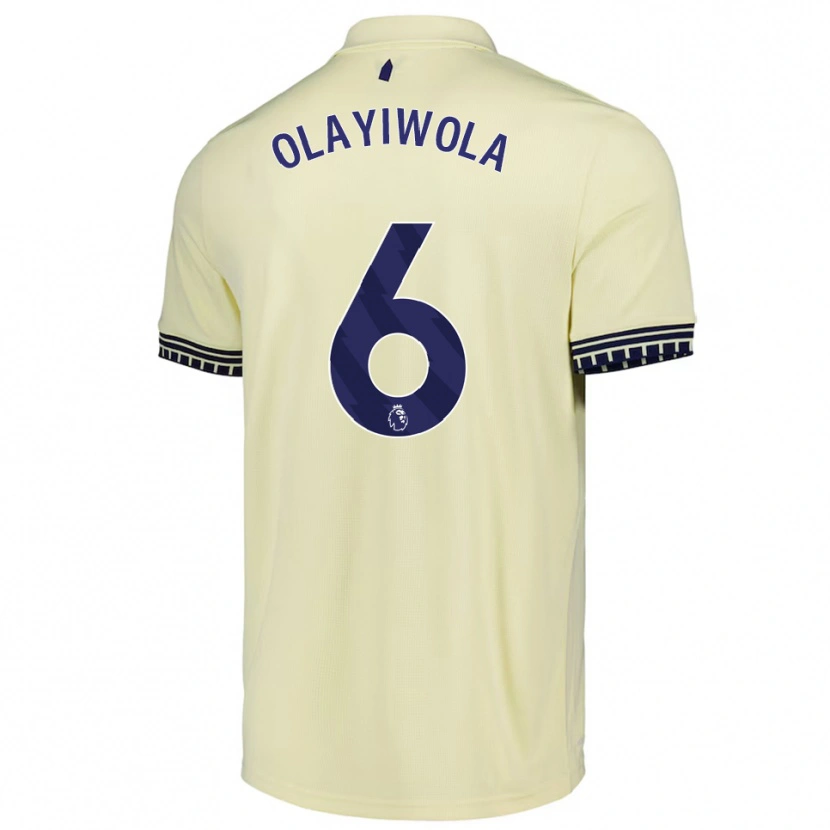 Danxen Niño Camiseta Malik Olayiwola #6 Blanco Roto Negro 2ª Equipación 2025/26 La Camisa México