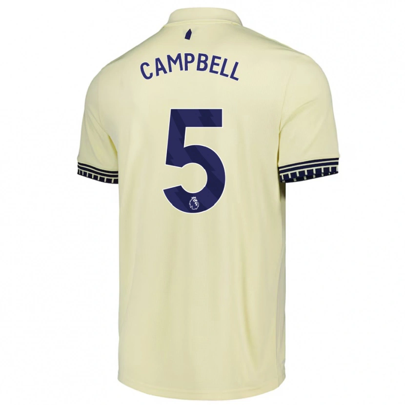 Danxen Niño Camiseta Elijah Campbell #5 Blanco Roto Negro 2ª Equipación 2025/26 La Camisa México