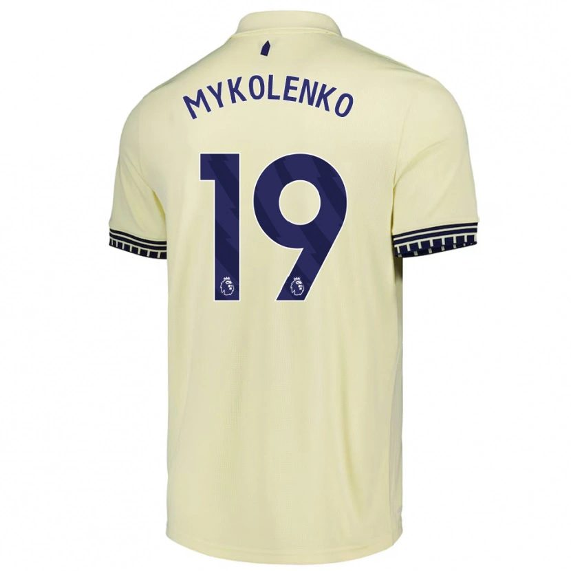 Danxen Niño Camiseta Vitaliy Mykolenko #19 Blanco Roto Negro 2ª Equipación 2025/26 La Camisa México