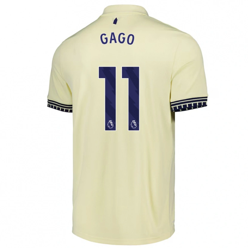 Danxen Niño Camiseta Kelly Gago #11 Blanco Roto Negro 2ª Equipación 2025/26 La Camisa México