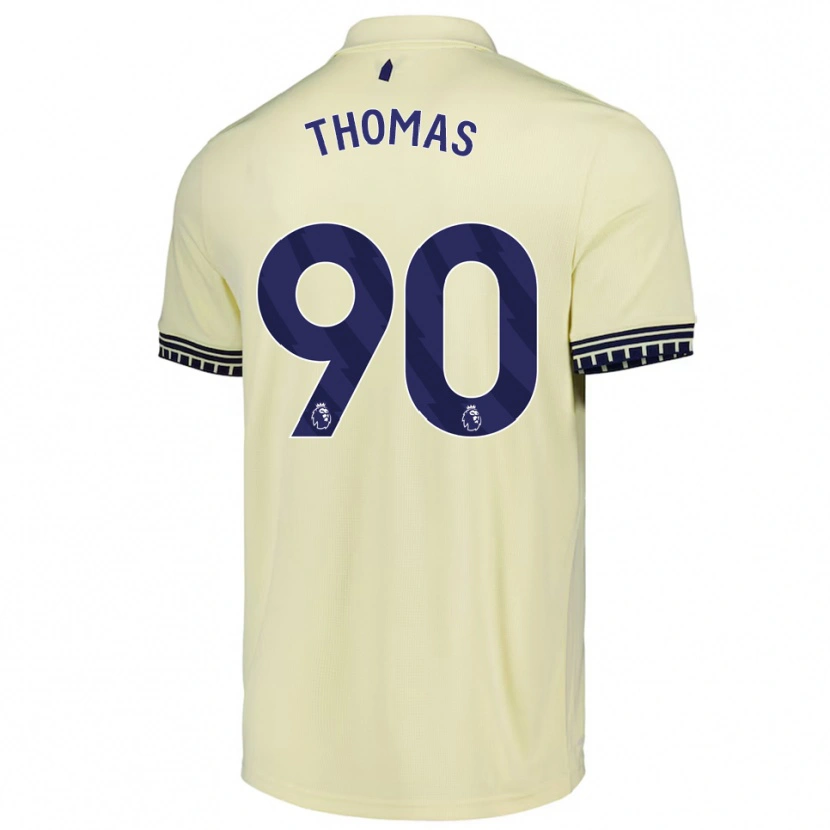 Danxen Niño Camiseta Aled Thomas #90 Blanco Roto Negro 2ª Equipación 2025/26 La Camisa México
