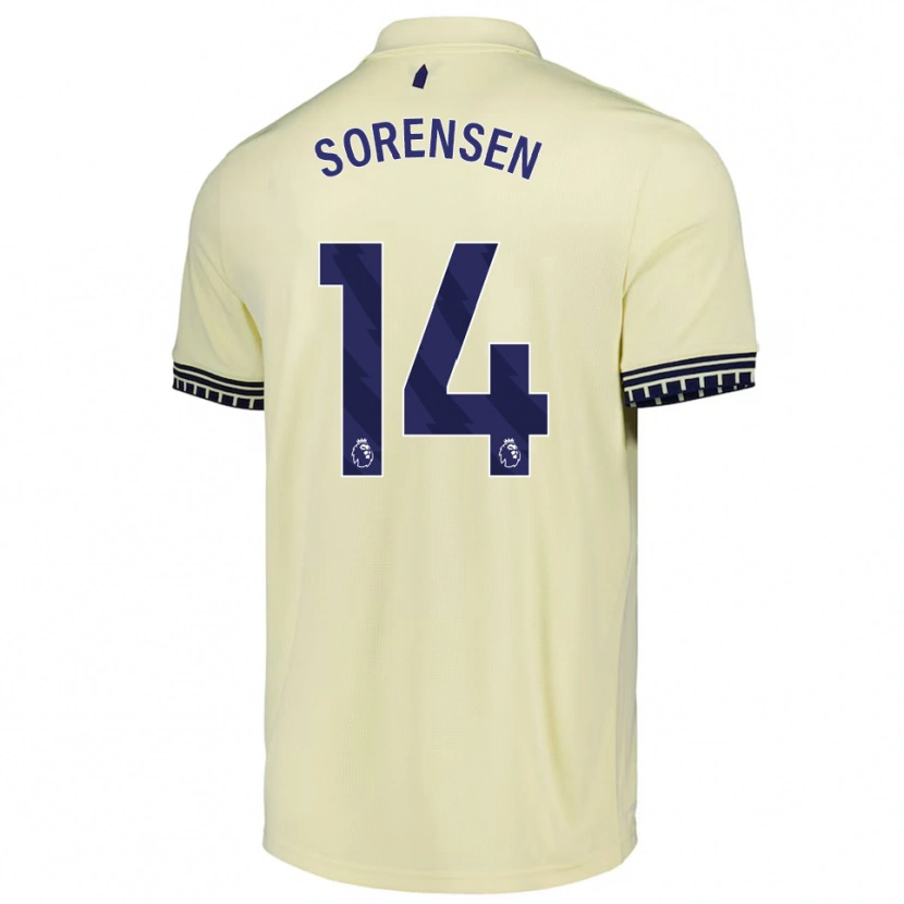 Danxen Niño Camiseta Nicoline Sorensen #14 Blanco Roto Negro 2ª Equipación 2025/26 La Camisa México