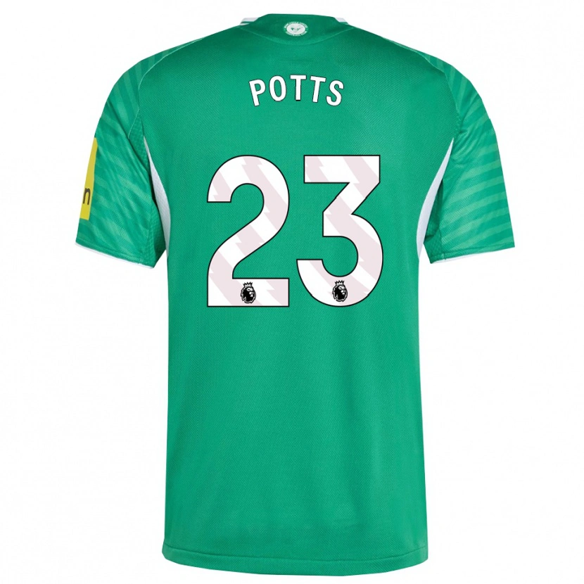 Danxen Niño Camiseta Charlotte Potts #23 Verde Blanco 2ª Equipación 2025/26 La Camisa México