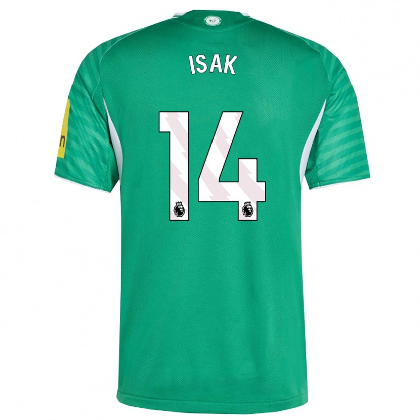 Danxen Niño Camiseta Alexander Isak #14 Verde Blanco 2ª Equipación 2025/26 La Camisa México