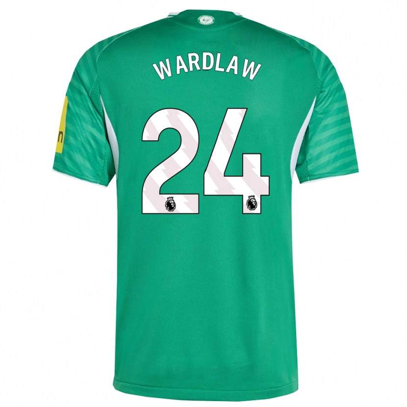 Danxen Niño Camiseta Charlotte Wardlaw #24 Verde Blanco 2ª Equipación 2025/26 La Camisa México