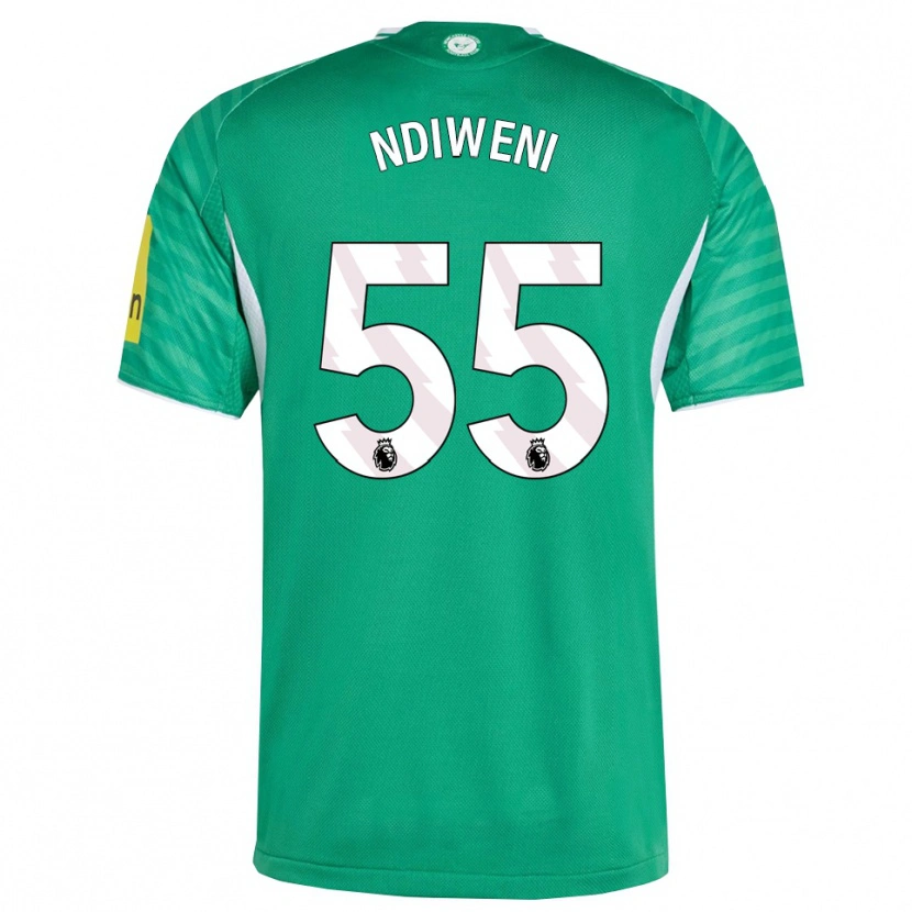 Danxen Niño Camiseta Michael Ndiweni #55 Verde Blanco 2ª Equipación 2025/26 La Camisa México