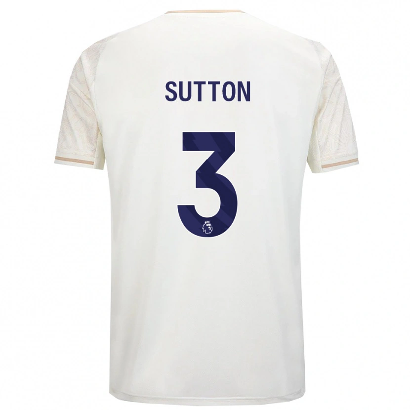 Danxen Niño Camiseta Spencer Sutton #3 Blanco Roto Negro 2ª Equipación 2025/26 La Camisa México