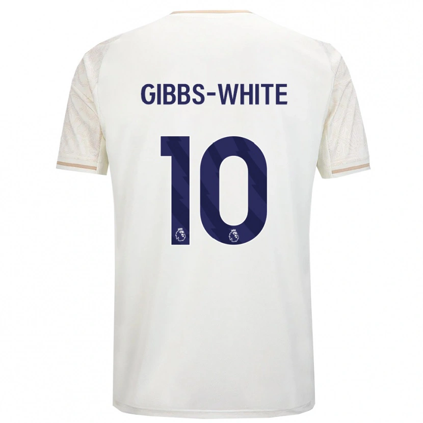 Danxen Niño Camiseta Morgan Gibbs-White #10 Blanco Roto Negro 2ª Equipación 2025/26 La Camisa México