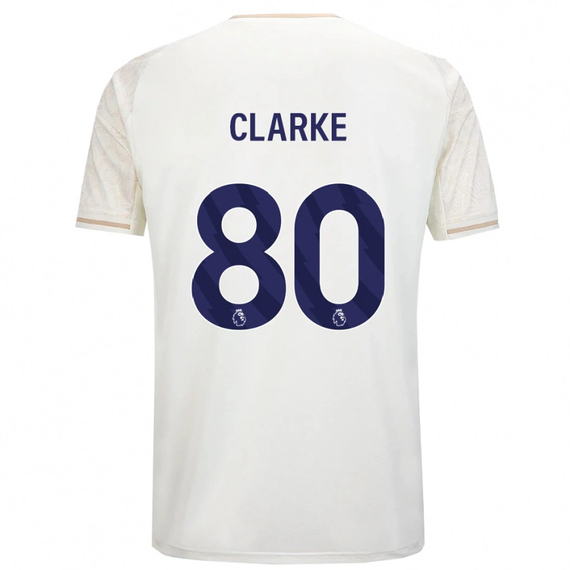 Danxen Niño Camiseta Kristian Clarke #80 Blanco Roto Negro 2ª Equipación 2025/26 La Camisa México