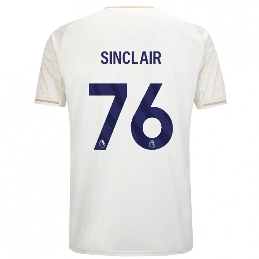 Danxen Niño Camiseta Jimmy Sinclair #76 Blanco Roto Negro 2ª Equipación 2025/26 La Camisa México