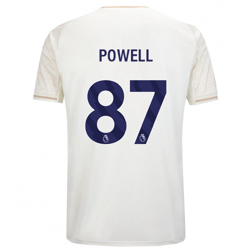 Danxen Niño Camiseta Jayden Powell #87 Blanco Roto Negro 2ª Equipación 2025/26 La Camisa México