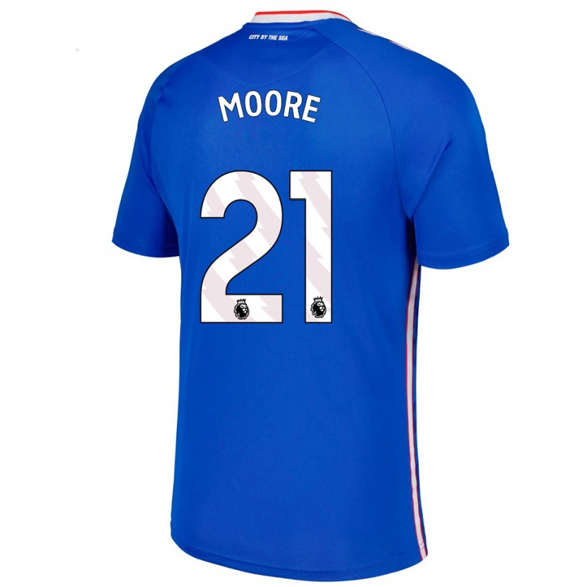 Danxen Niño Camiseta Simon Moore #21 Azul Blanco 2ª Equipación 2025/26 La Camisa México