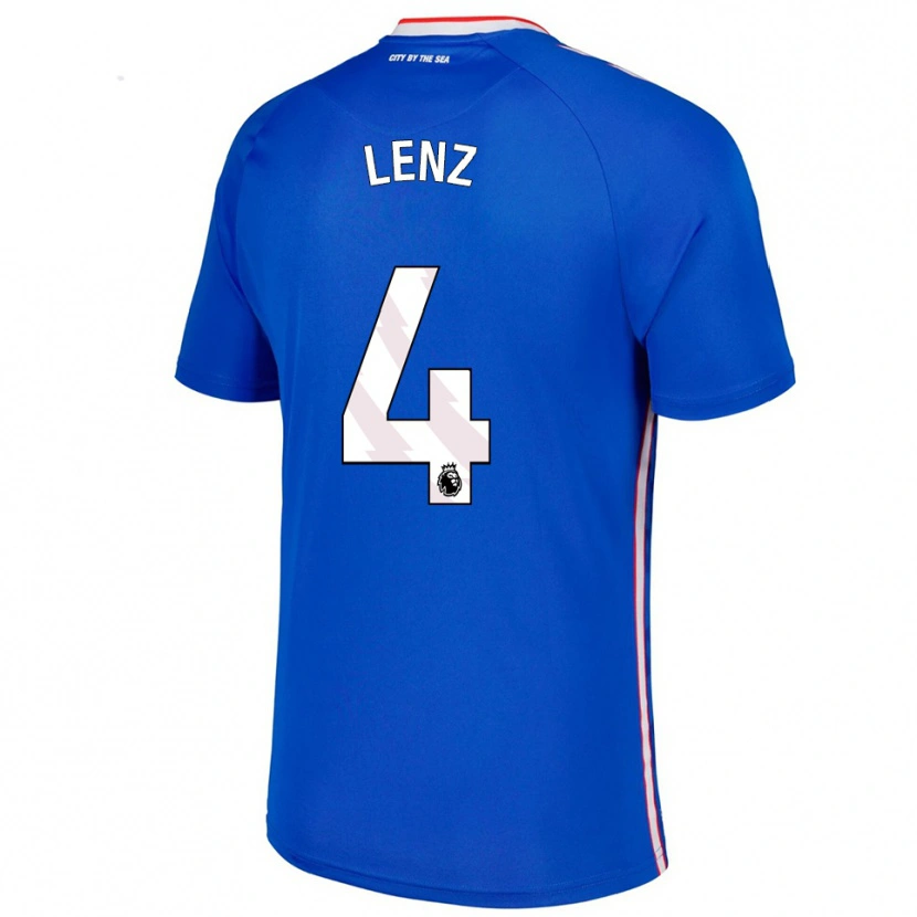 Danxen Niño Camiseta Elias Lenz #4 Azul Blanco 2ª Equipación 2025/26 La Camisa México