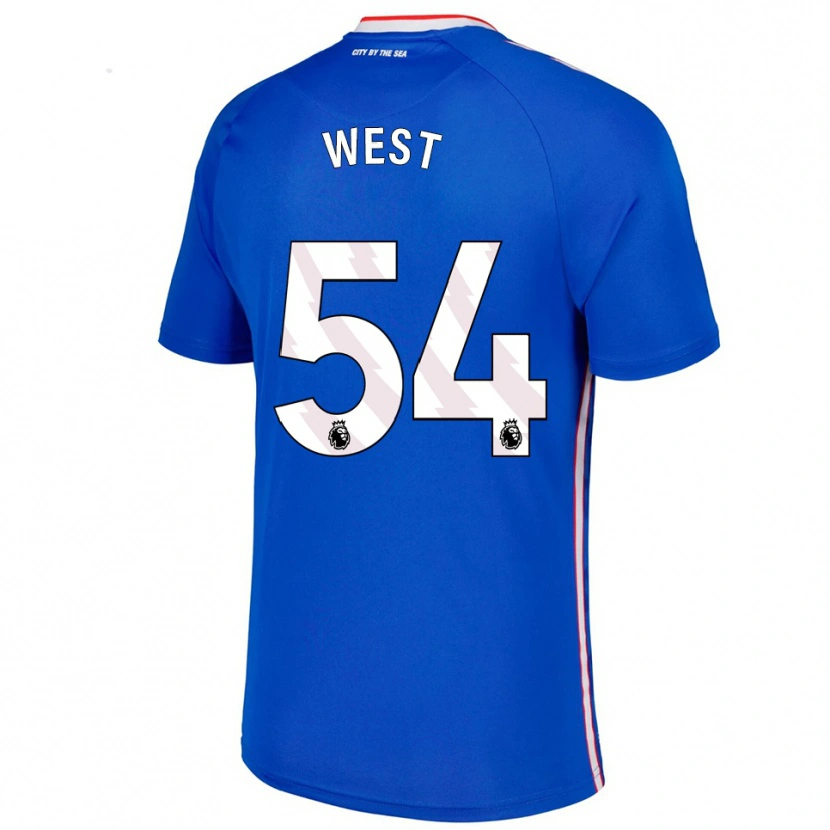 Danxen Niño Camiseta Ella West #54 Azul Blanco 2ª Equipación 2025/26 La Camisa México