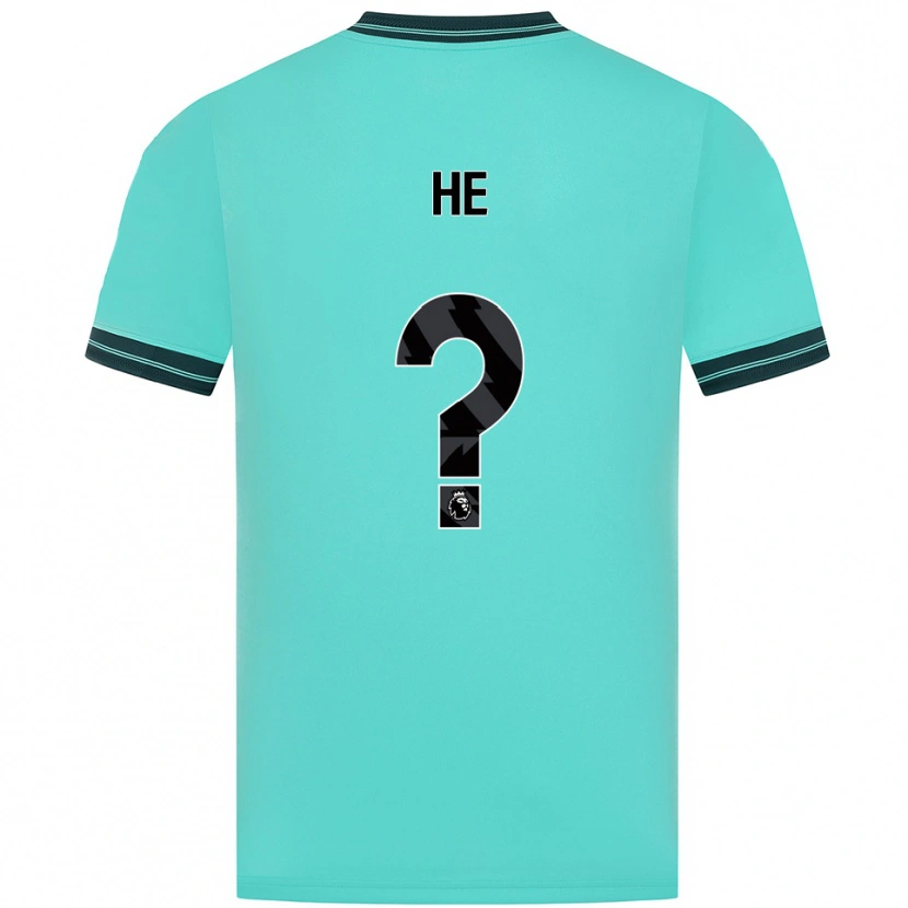 Danxen Niño Camiseta Dongda He #0 Celeste Verde 2ª Equipación 2025/26 La Camisa México