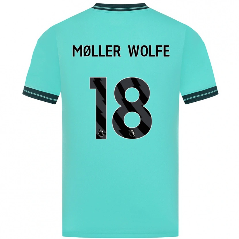 Danxen Niño Camiseta David Møller Wolfe #18 Celeste Verde 2ª Equipación 2025/26 La Camisa México