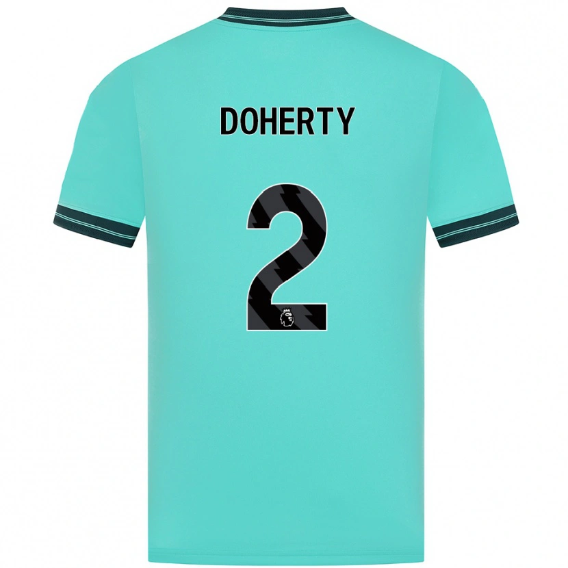 Danxen Niño Camiseta Matt Doherty #2 Celeste Verde 2ª Equipación 2025/26 La Camisa México