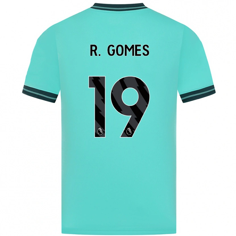 Danxen Niño Camiseta Rodrigo Gomes #19 Celeste Verde 2ª Equipación 2025/26 La Camisa México