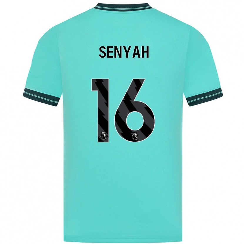 Danxen Niño Camiseta Kwasi Senyah #16 Celeste Verde 2ª Equipación 2025/26 La Camisa México