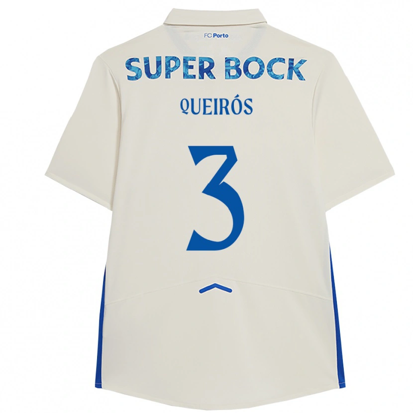 Danxen Niño Camiseta Mariana Queirós #3 Blanco Azul Equipación Tercera 2025/26 La Camisa México