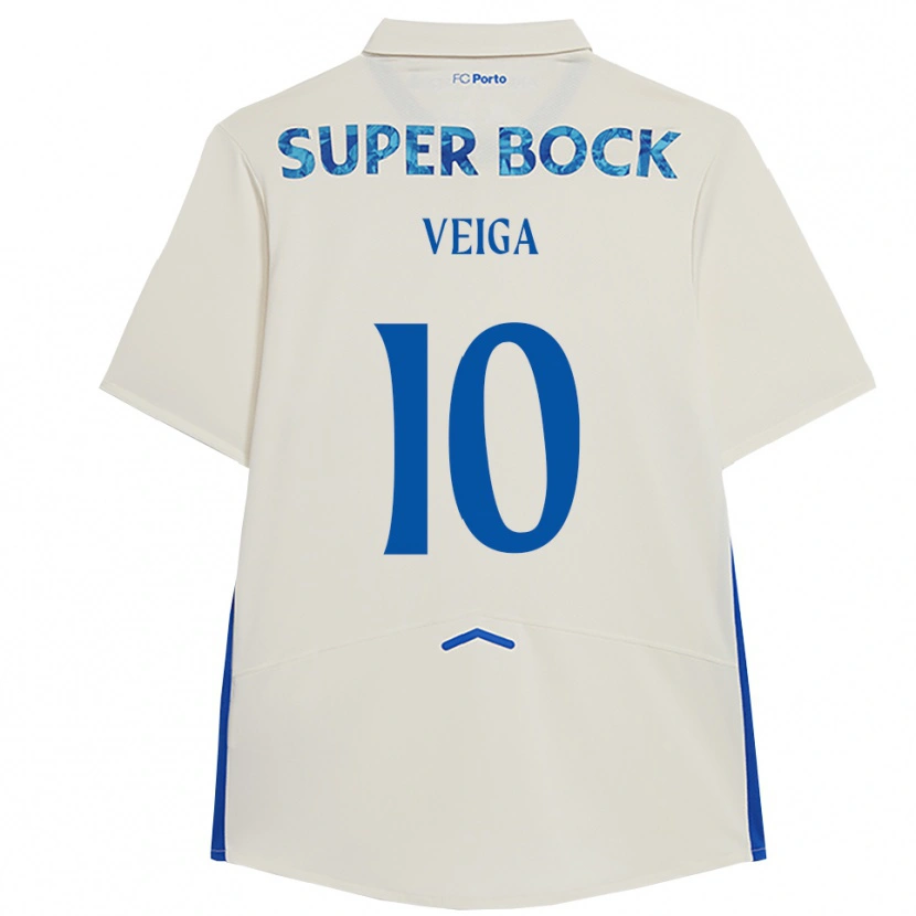 Danxen Niño Camiseta Gabri Veiga #10 Blanco Azul Equipación Tercera 2025/26 La Camisa México