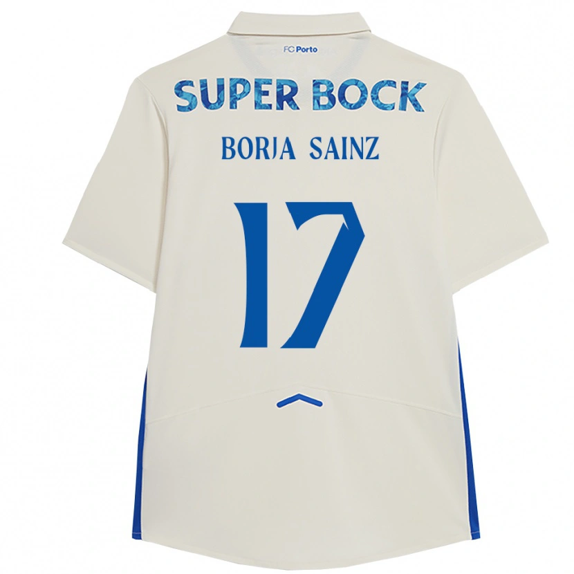 Danxen Niño Camiseta Borja Sainz #17 Blanco Azul Equipación Tercera 2025/26 La Camisa México