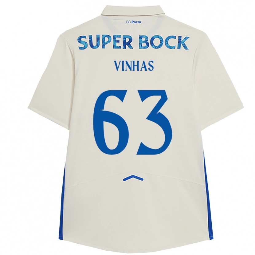 Danxen Niño Camiseta David Vinhas #63 Blanco Azul Equipación Tercera 2025/26 La Camisa México