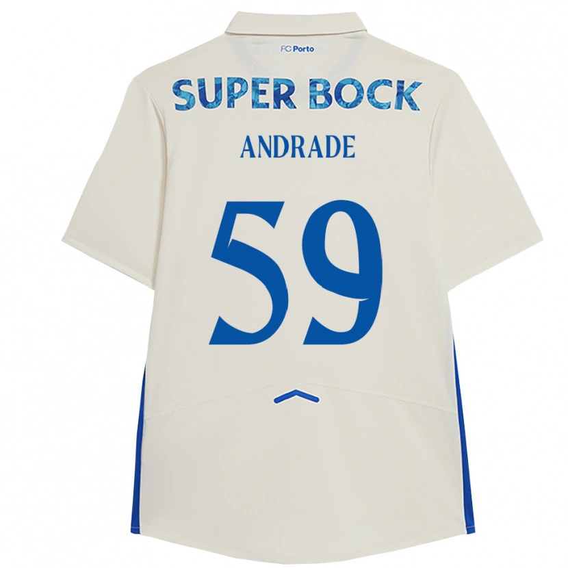 Danxen Niño Camiseta Tiago Andrade #59 Blanco Azul Equipación Tercera 2025/26 La Camisa México