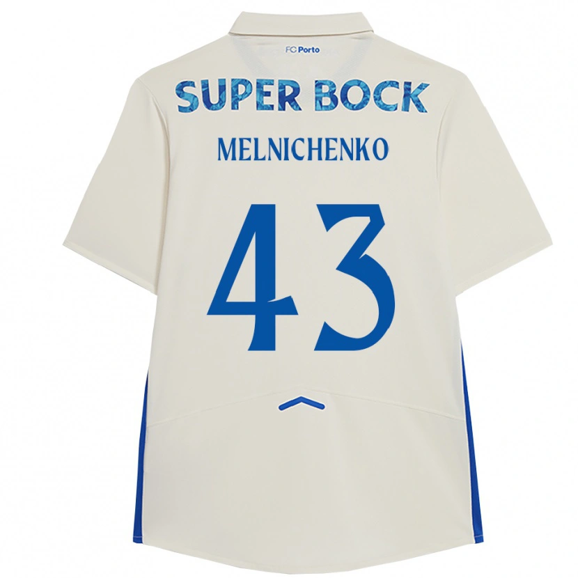 Danxen Niño Camiseta Trofim Melnichenko #43 Blanco Azul Equipación Tercera 2025/26 La Camisa México