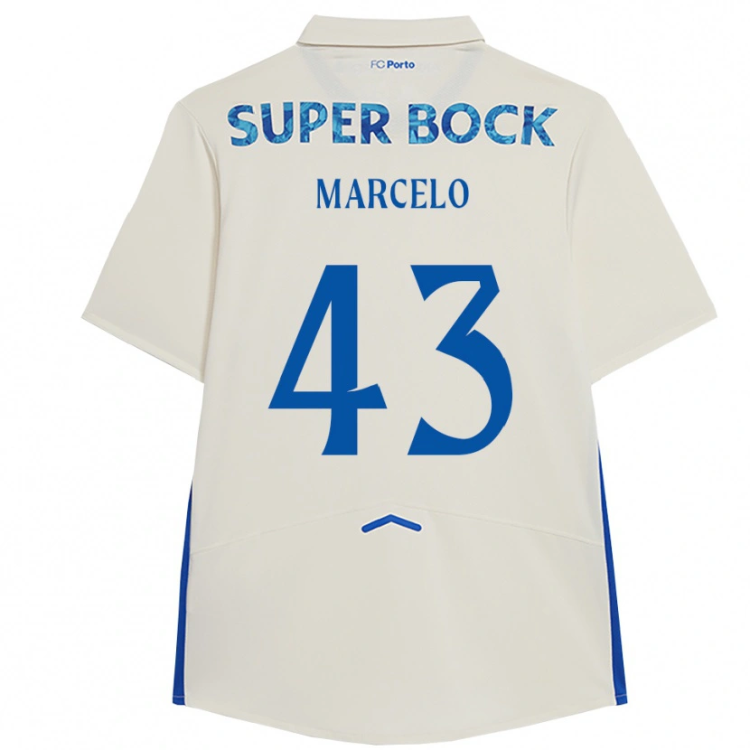 Danxen Niño Camiseta Joao Marcelo #43 Blanco Azul Equipación Tercera 2025/26 La Camisa México