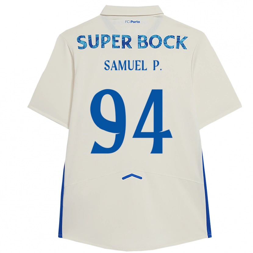 Danxen Niño Camiseta Samuel #94 Blanco Azul Equipación Tercera 2025/26 La Camisa México