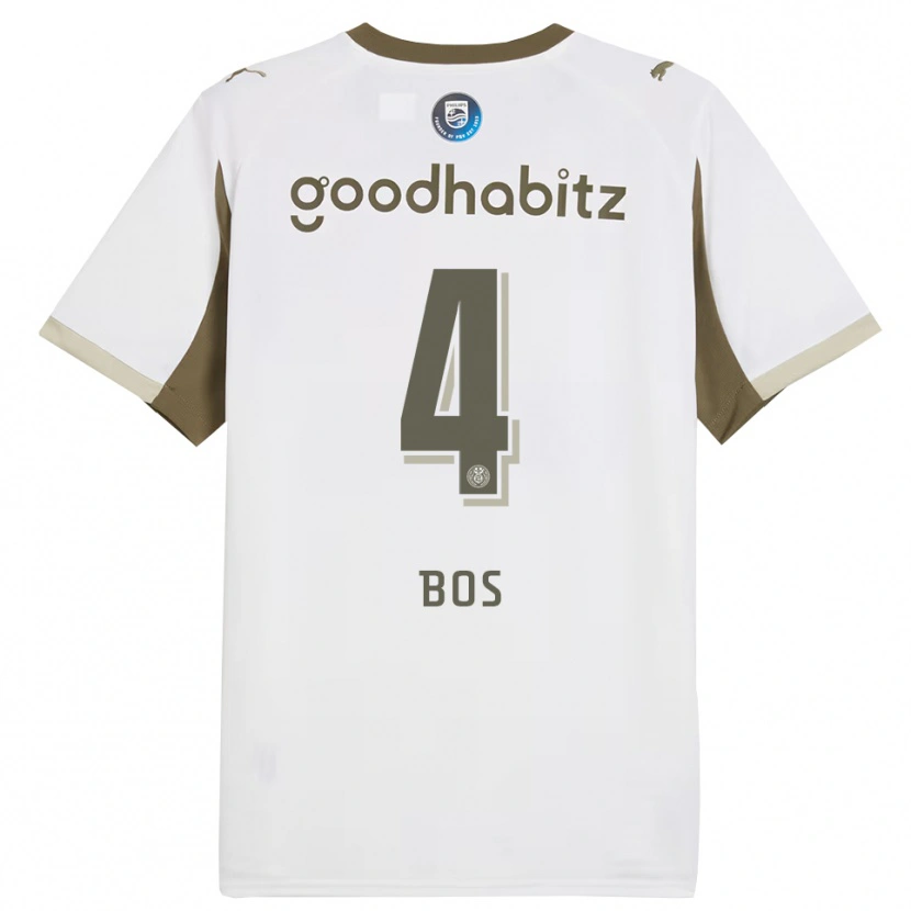 Danxen Niño Camiseta Floris Bos #4 Blanco Gris Equipación Tercera 2025/26 La Camisa México