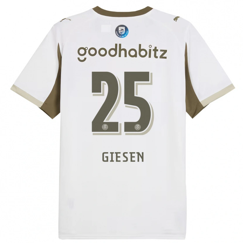 Danxen Niño Camiseta Suzanne Giesen #25 Blanco Gris Equipación Tercera 2025/26 La Camisa México