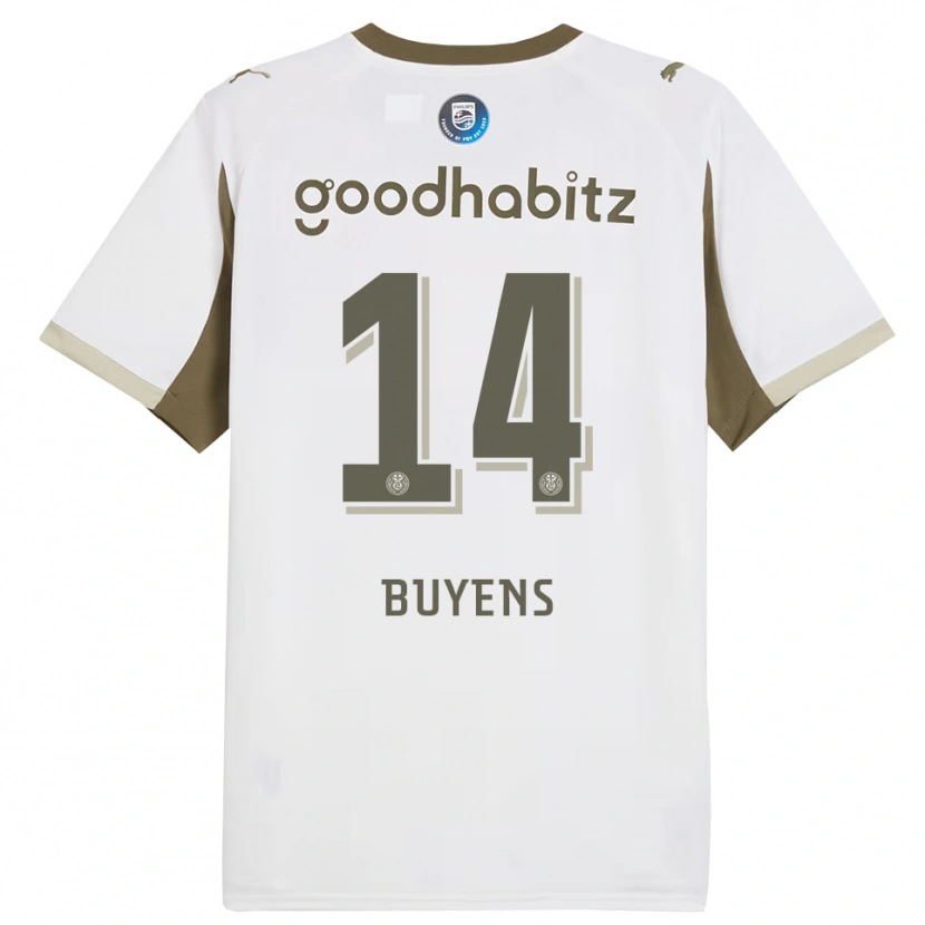 Danxen Niño Camiseta Mathieu Buyens #14 Blanco Gris Equipación Tercera 2025/26 La Camisa México