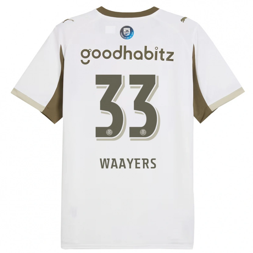 Danxen Niño Camiseta Eus Waayers #33 Blanco Gris Equipación Tercera 2025/26 La Camisa México