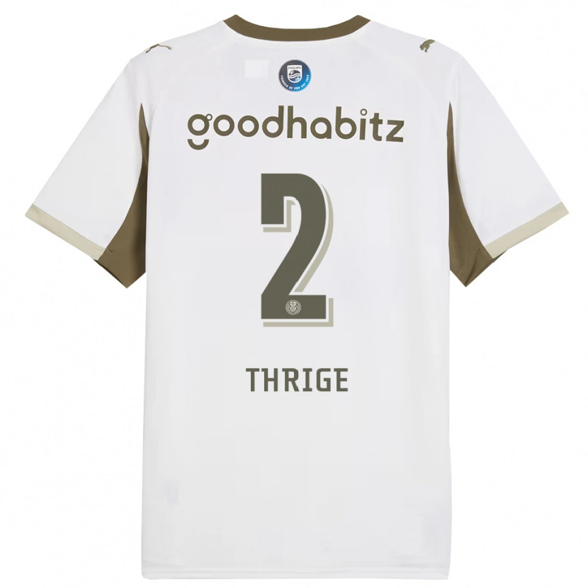 Danxen Niño Camiseta Sara Thrige #2 Blanco Gris Equipación Tercera 2025/26 La Camisa México