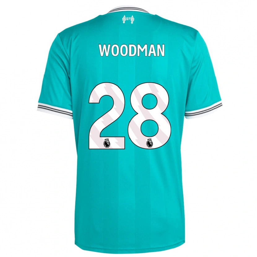 Danxen Niño Camiseta Freddie Woodman #28 Verde Blanco Equipación Tercera 2025/26 La Camisa México