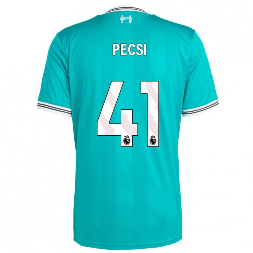 Danxen Niño Camiseta Ármin Pécsi #41 Verde Blanco Equipación Tercera 2025/26 La Camisa México