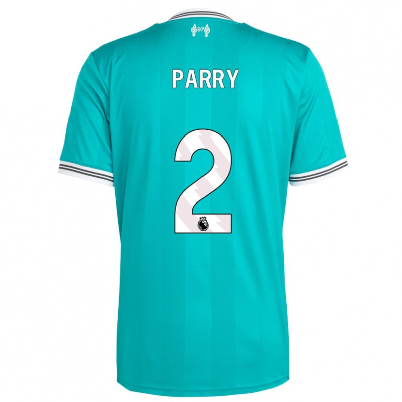 Danxen Niño Camiseta Lucy Parry #2 Verde Blanco Equipación Tercera 2025/26 La Camisa México