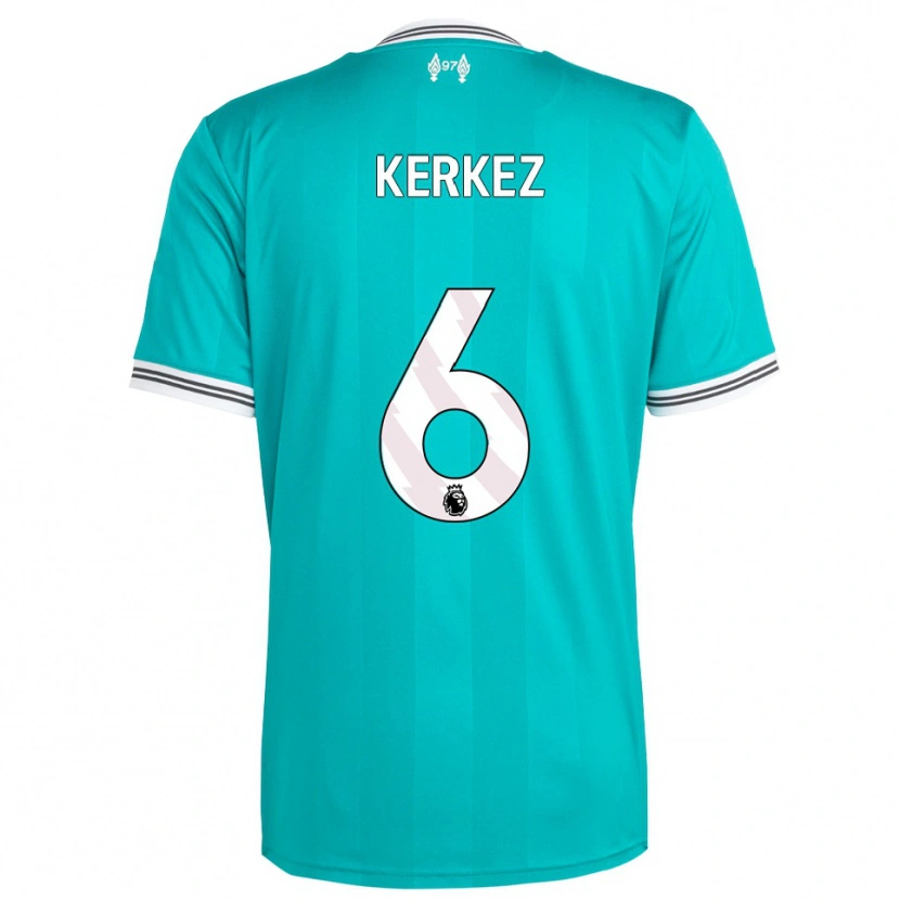 Danxen Niño Camiseta Milos Kerkez #6 Verde Blanco Equipación Tercera 2025/26 La Camisa México