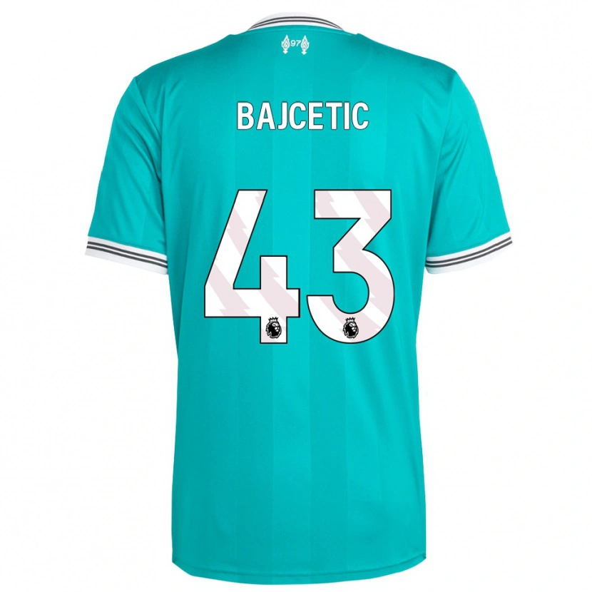 Danxen Niño Camiseta Stefan Bajcetic #43 Verde Blanco Equipación Tercera 2025/26 La Camisa México