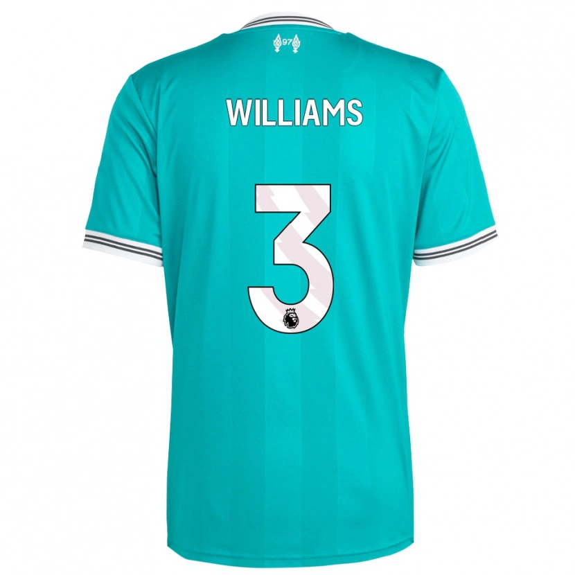 Danxen Niño Camiseta Cameron Williams #3 Verde Blanco Equipación Tercera 2025/26 La Camisa México