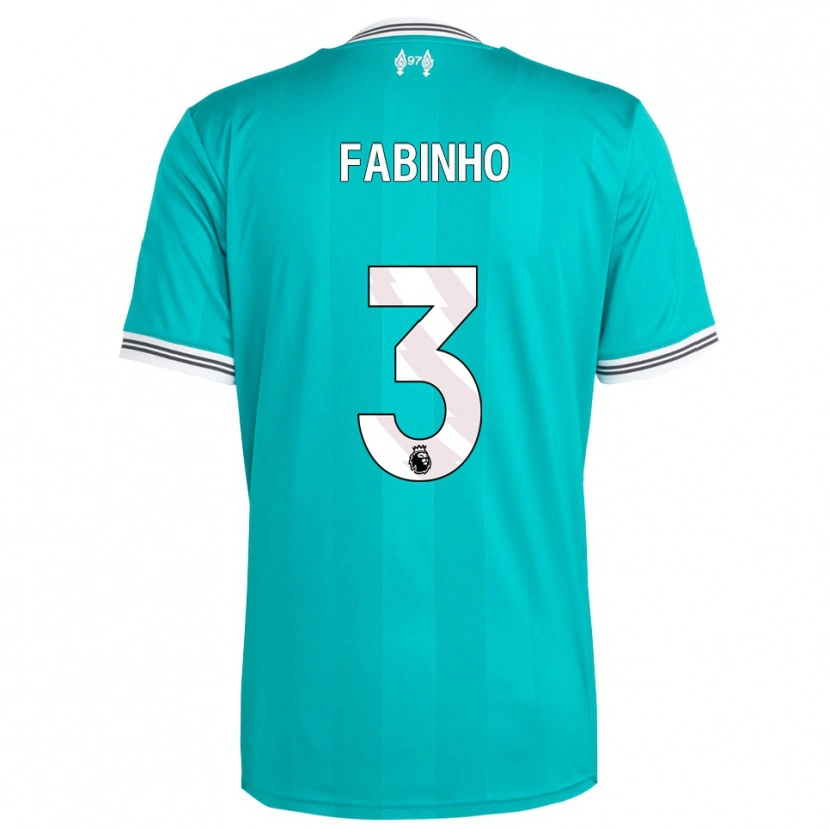 Danxen Niño Camiseta Fabinho #3 Verde Blanco Equipación Tercera 2025/26 La Camisa México