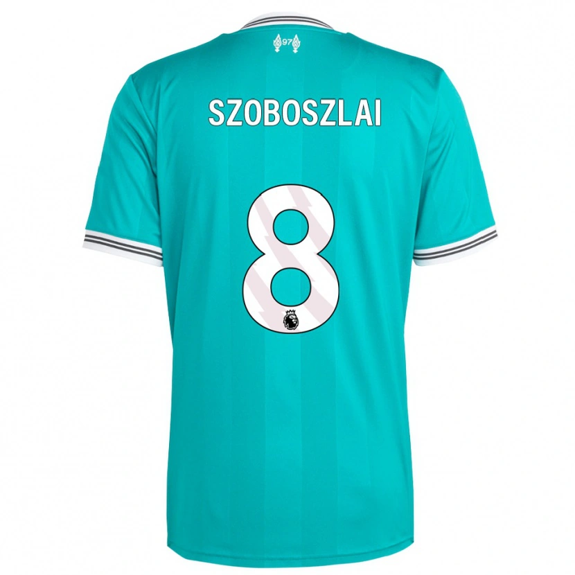 Danxen Niño Camiseta Dominik Szoboszlai #8 Verde Blanco Equipación Tercera 2025/26 La Camisa México