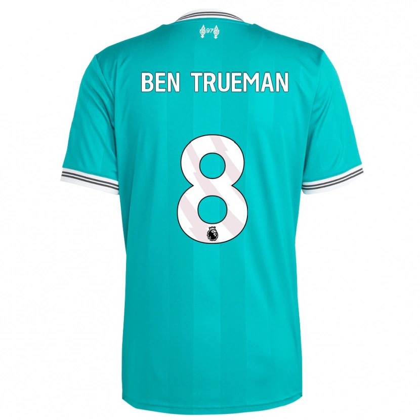 Danxen Niño Camiseta Ben Trueman #8 Verde Blanco Equipación Tercera 2025/26 La Camisa México